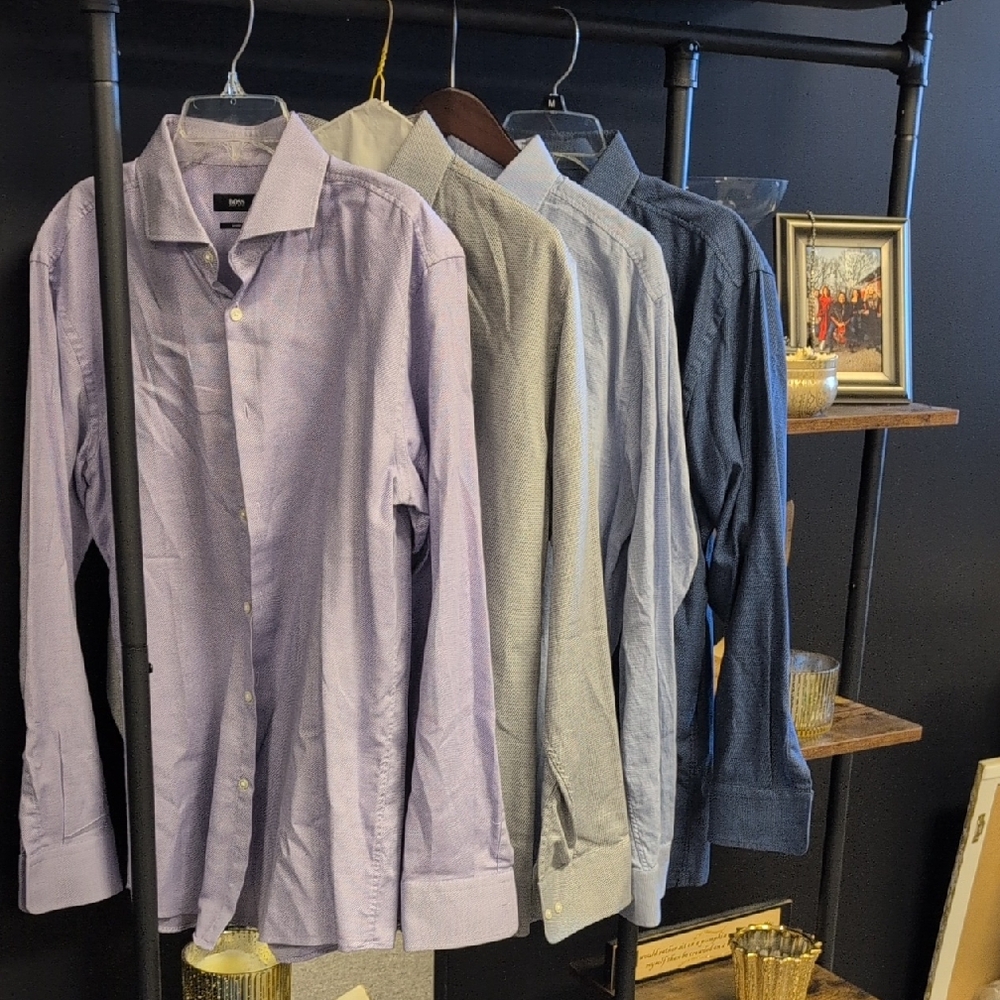 Calvin Klein Men's Dress Shirt Collection - Purple, Gray, Blue